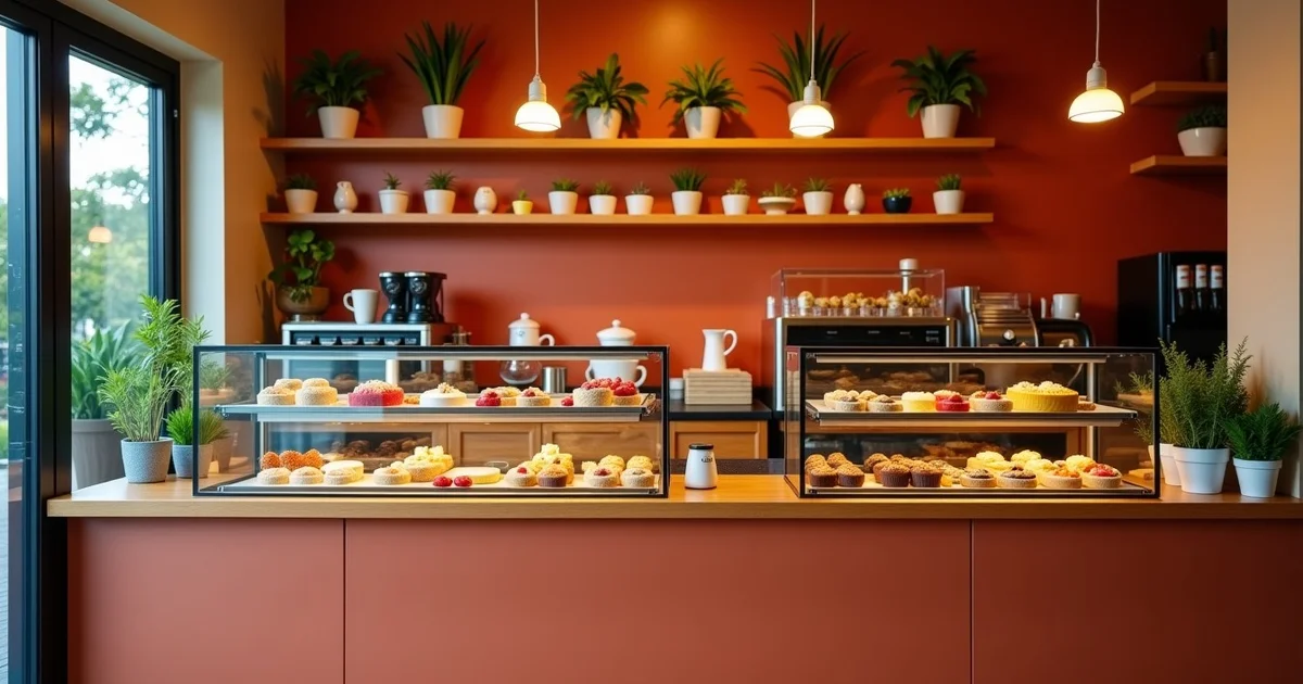Interior da Doce Amor Confeitaria e Café — balcão com doces e café artesanal