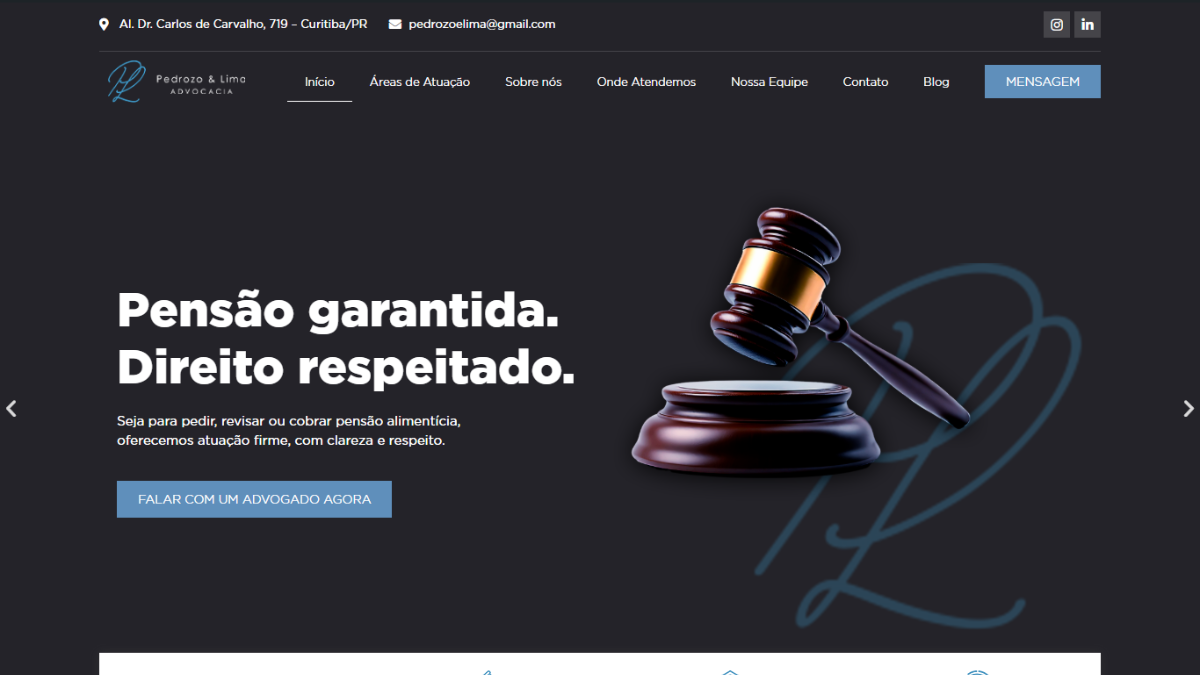 Pedrozo e Lima Advocacia — site oficial