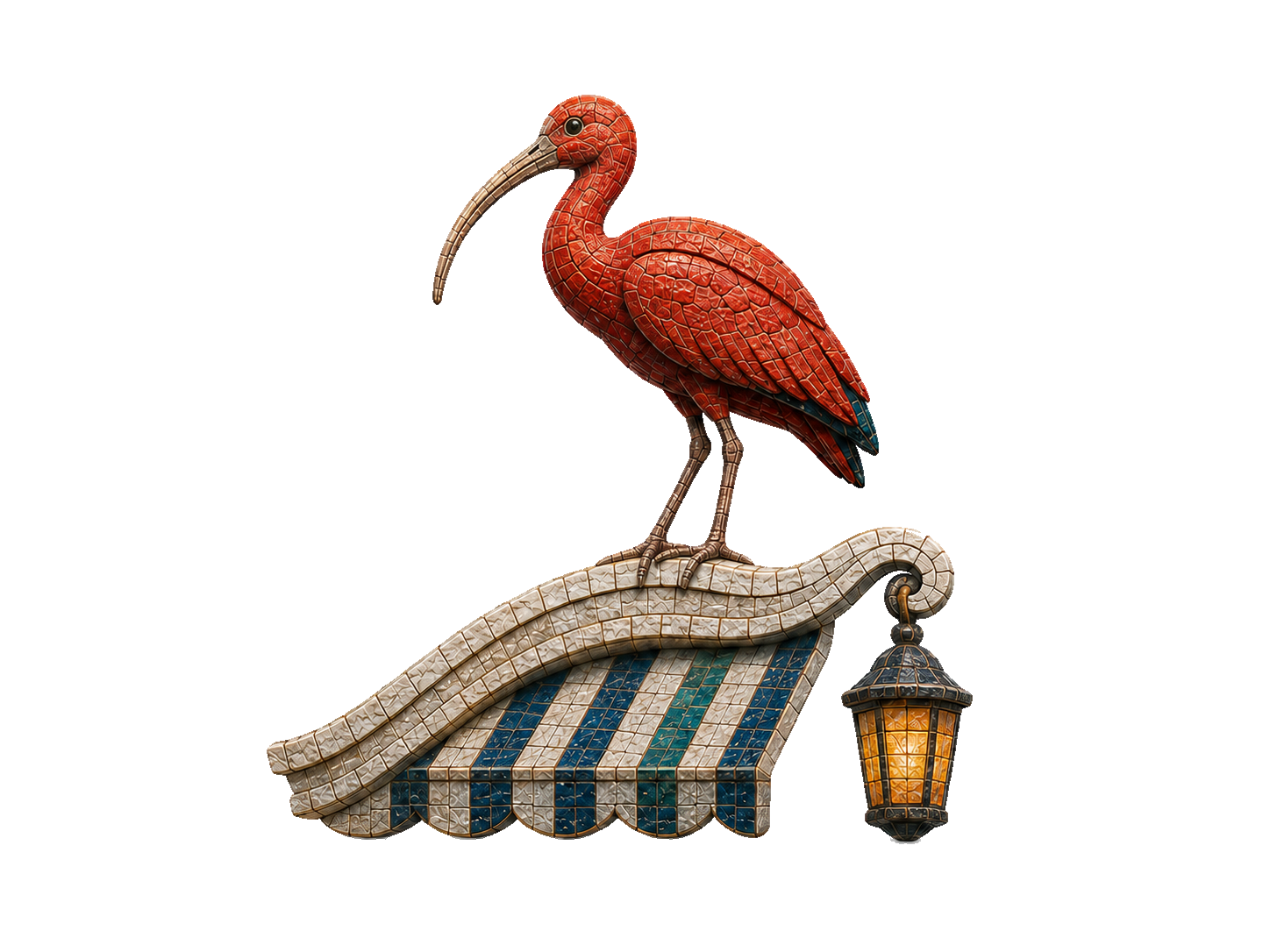 Guará em composição territorial de mosaico